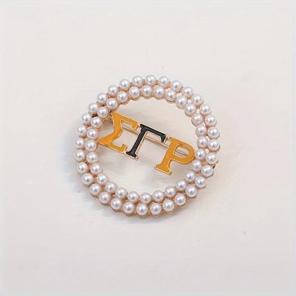 Line Up In A RHO Brooch Accessories__White
