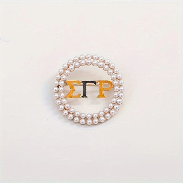 Line Up In A RHO Brooch Accessories__White