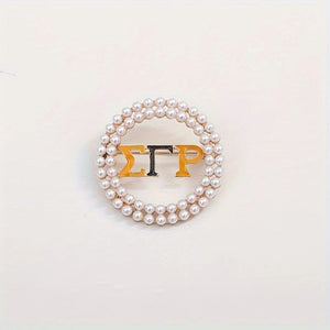Line Up In A RHO Brooch Accessories__White