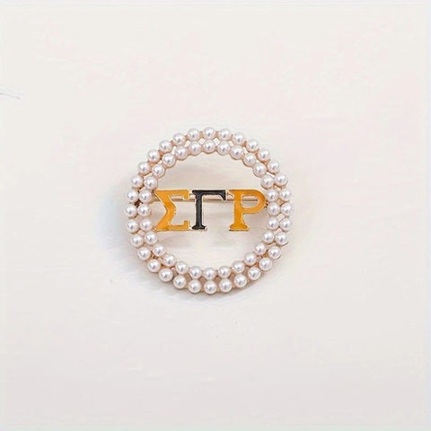Line Up In A RHO Brooch Accessories__White