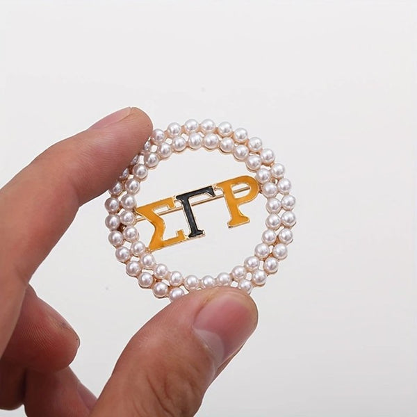 Line Up In A RHO Brooch Accessories__White