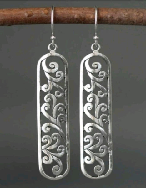 For Whom The Bell SCROLLS Earrings__Silver