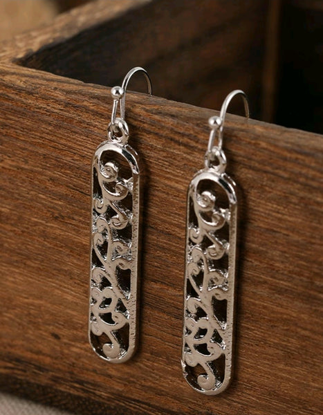 For Whom The Bell SCROLLS Earrings__Silver