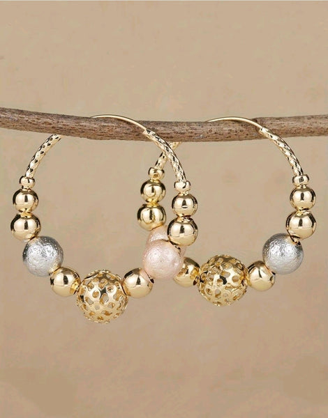 Hoop It Up Earrings__Gold