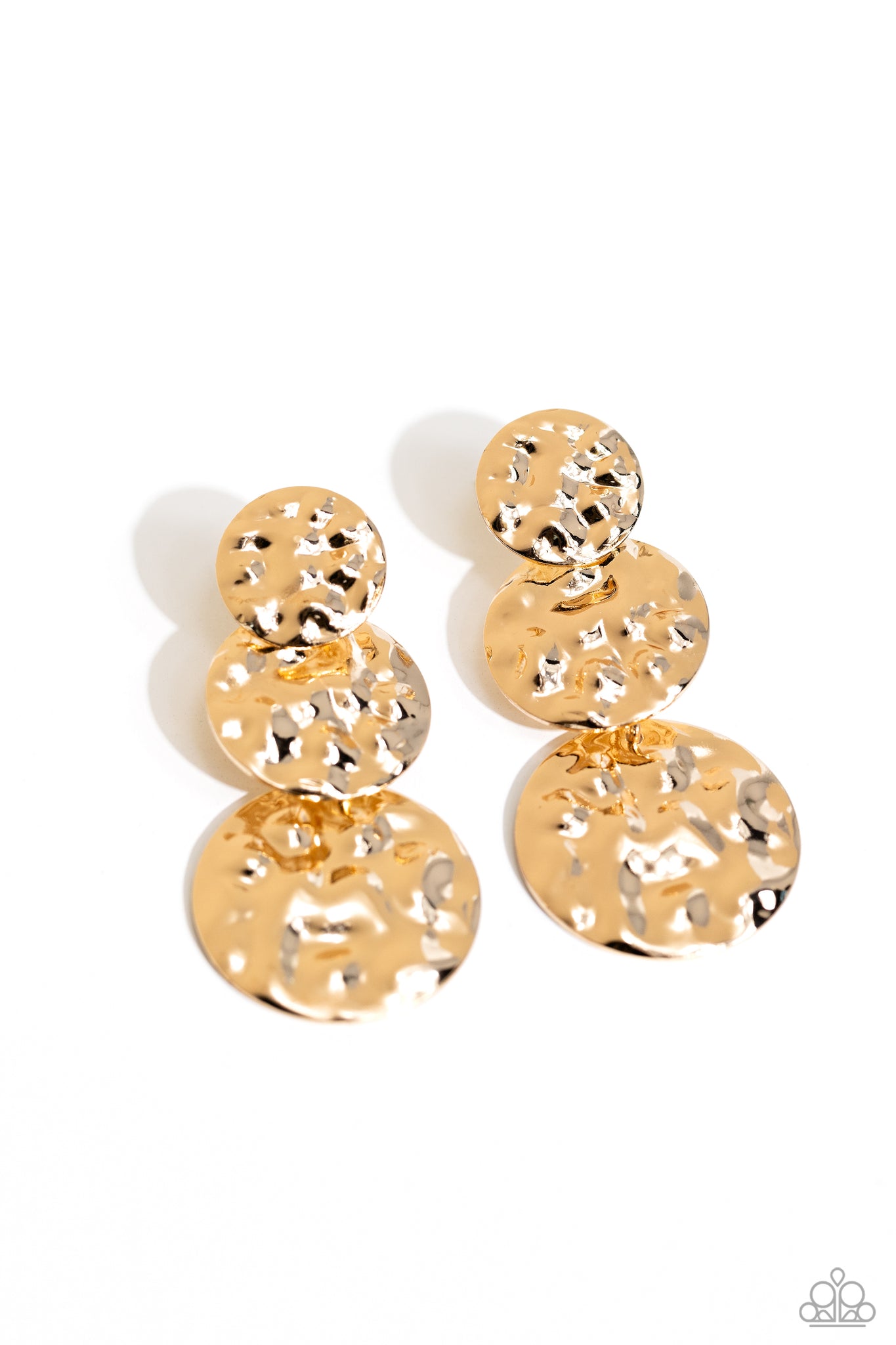 Triple Threat Texture Earrings__Gold