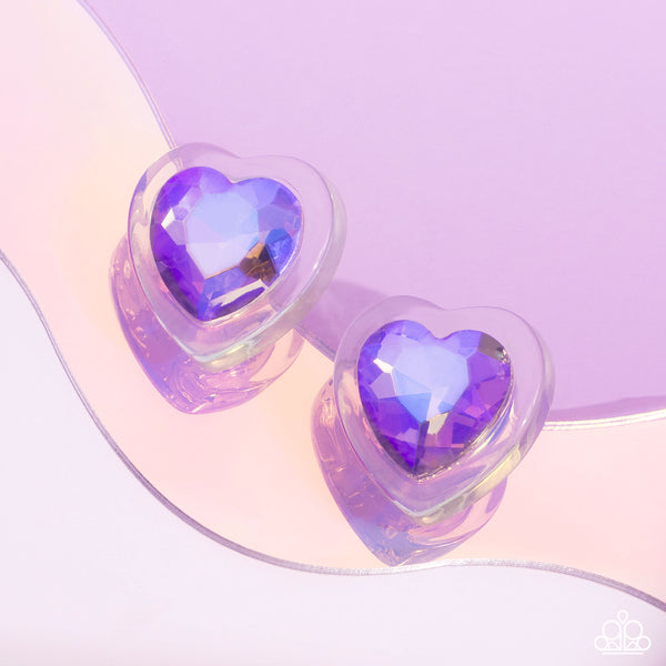 Heart-Pounding Haute Earrings__Purple