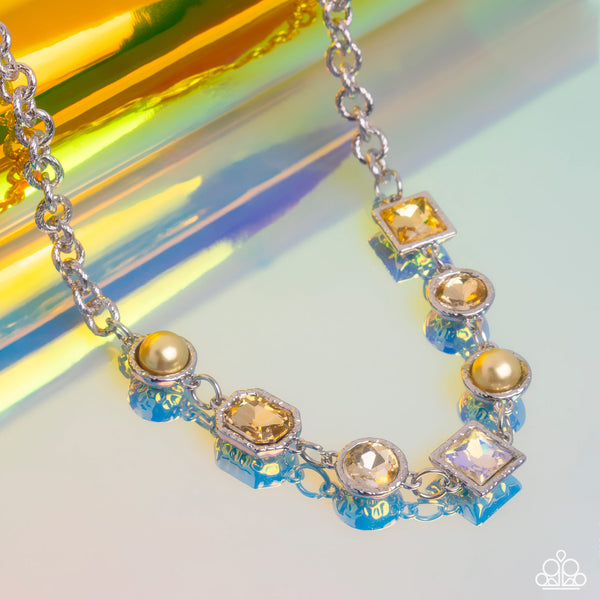 Bejeweled Bravado Necklace__Yellow