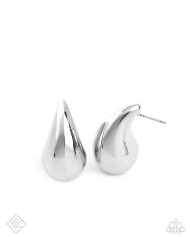 Raindrop Reveal Earrings__Silver