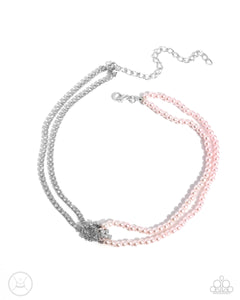 Twisted Twin Necklace__Pink