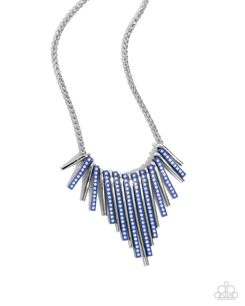 Fashionable Fringe Necklace__Blue