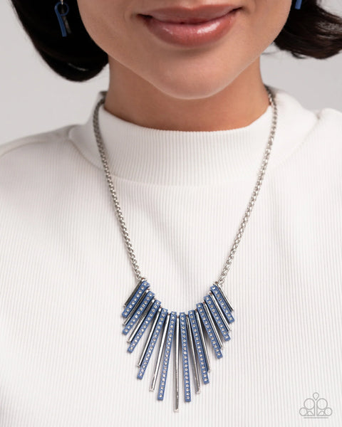 Fashionable Fringe Necklace__Blue