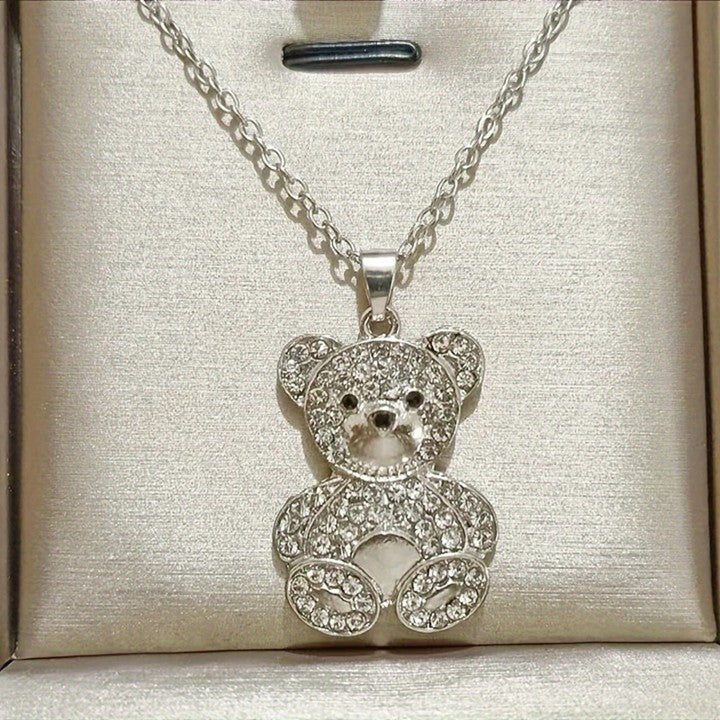 Just BEAR With Me Necklace__Silver