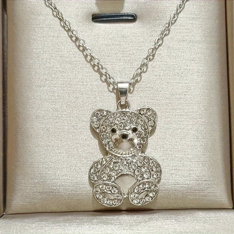Just BEAR With Me Necklace__Silver