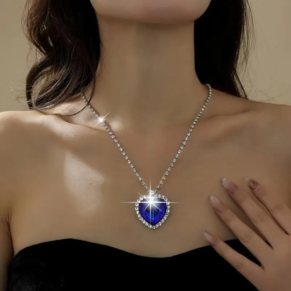 Heart As Big As The Titanic Necklace__Blue