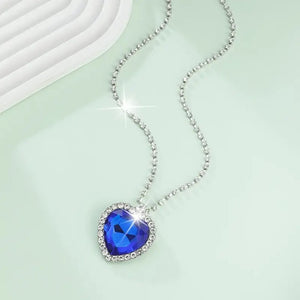 Heart As Big As The Titanic Necklace__Blue