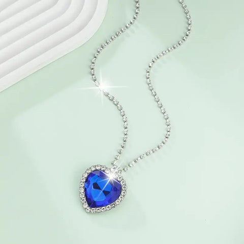 Heart As Big As The Titanic Necklace__Blue