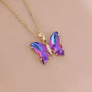 A Butterfly Gathering Necklace__Purple