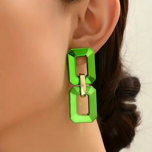 CHAIN TO CHAIN Earrings__Green