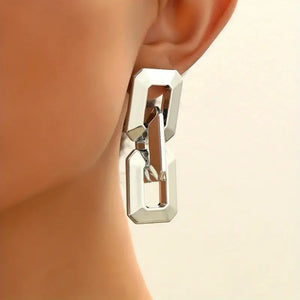 A LINK In My Chain Earrings__Silver