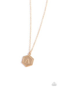 Emblematic Elegance "A" Necklace__Gold