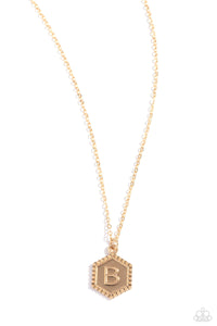 Emblematic Elegance "B" Necklace__Gold