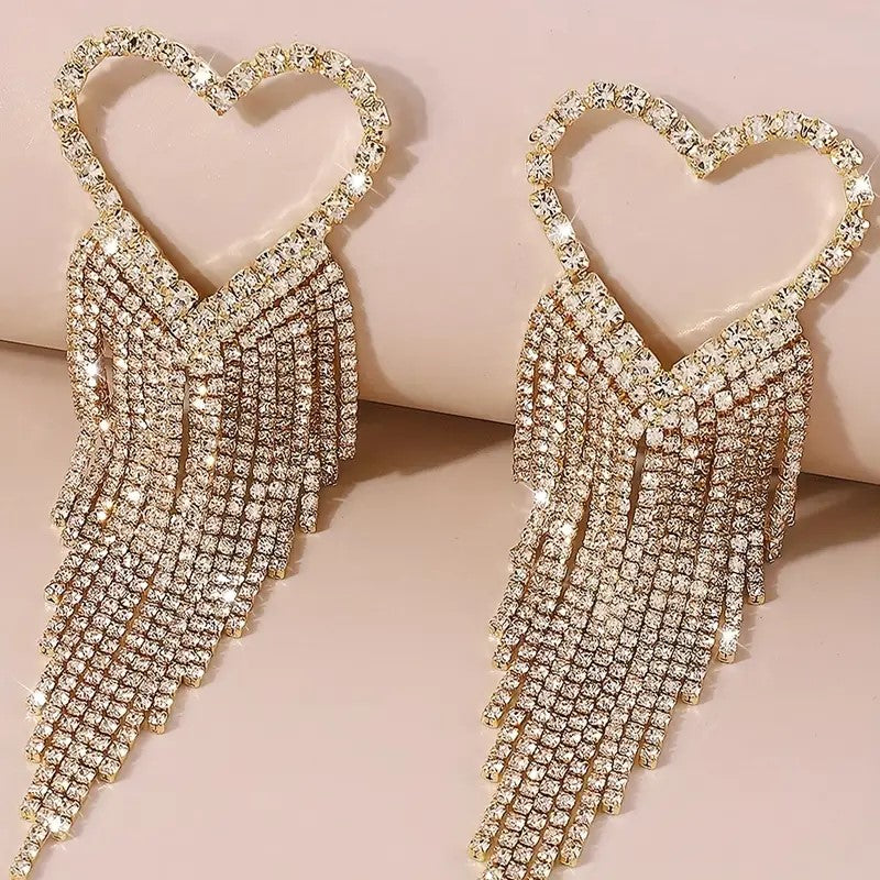 Make My Heart Shimmer Earrings__Gold
