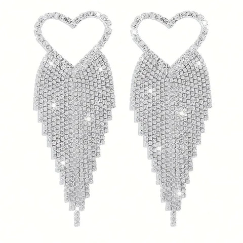 Make My Heart Shimmer Earrings__Silver