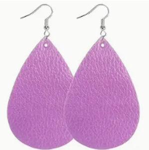 LEATHER As A Feather Earrings__Purple