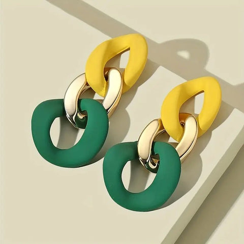 Link To Link Earrings__Yellow_Green_Multi