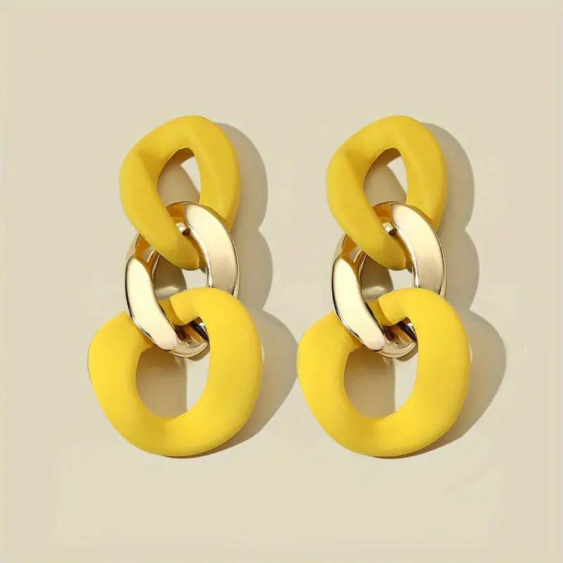 Link To Link Earrings__Yellow