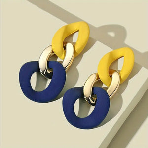 Link To Link Earrings__Yellow_Blue_Multi