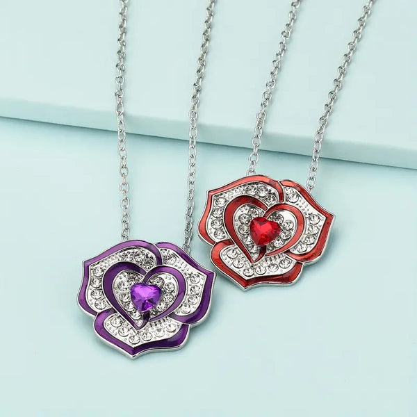The Heart Of A Rose Necklace__Purple