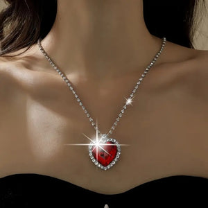 Heart As Big As The Titanic Necklace__Red
