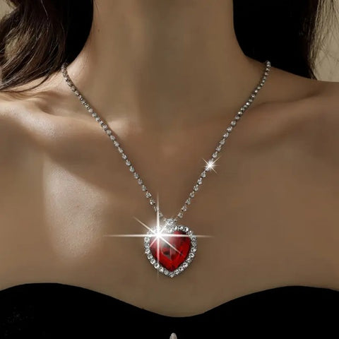 Heart As Big As The Titanic Necklace__Red