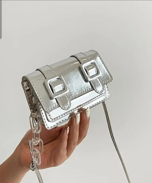 Double the BUCKLE Purse__Silver