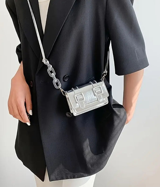 Double the BUCKLE Purse__Silver