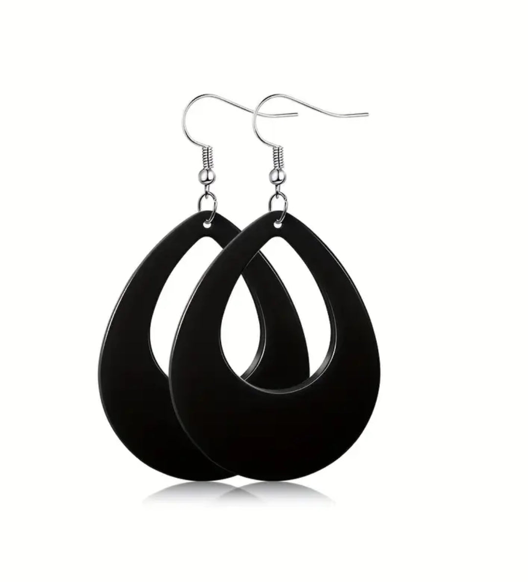 Holding Back My TEARDROPS Earrings__Black