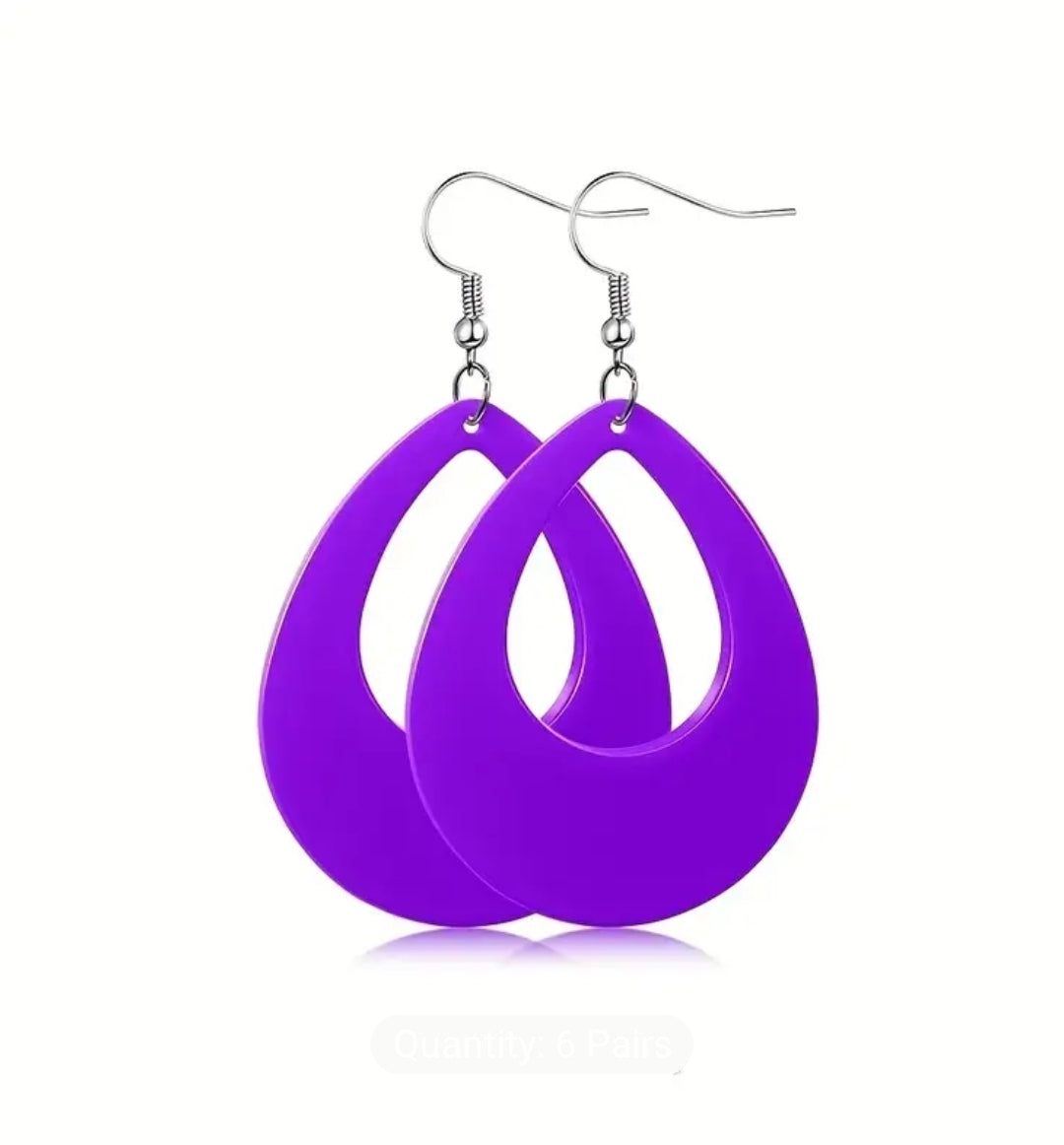 Holding Back My TEARDROPS Earrings__Purple