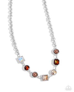 Bejeweled Bravado Necklace__Brown