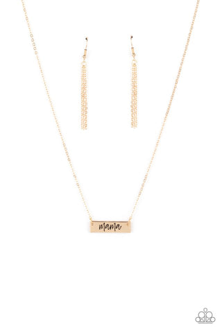 Blessed Mama Necklace__Gold