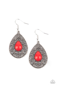 Fanciful Droplets Earrings__Red