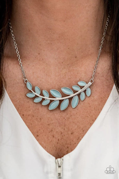 Frosted Foliage Necklace__Blue