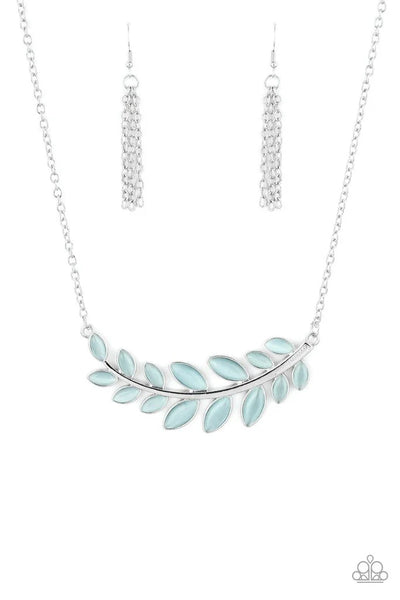 Frosted Foliage Necklace__Blue