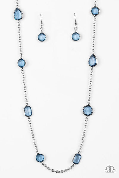 Glassy Glamorous Necklace__Blue