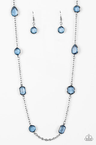 Glassy Glamorous Necklace__Blue