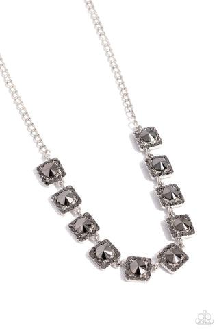 Jump SQUARE Necklace__Silver