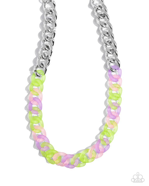 Rainbow Ragtime Necklace__Green