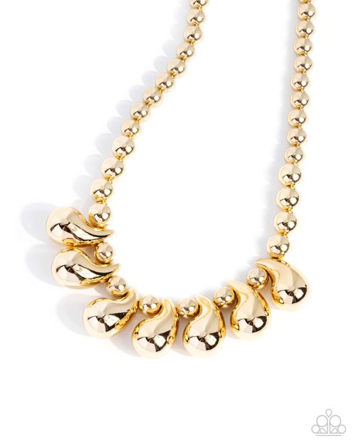 Raindrop Rebel Necklace__Gold