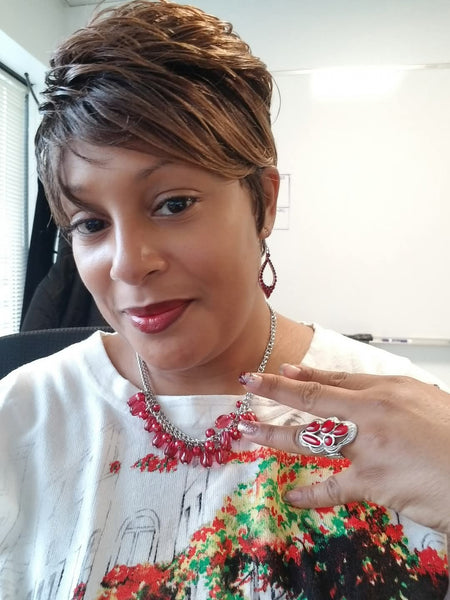 Finest First Lady Earrings__Red
