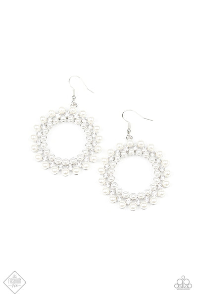 Pearly Poise Earrings__White